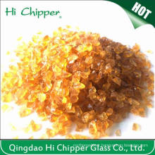 Crushed Light Amber Glass Chips